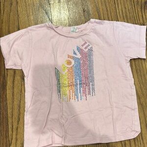 Pink Kids Shirt with Colorful Crystal Design